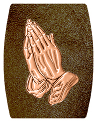 DAREC-516-CP-SH-BR Copper Praying Hands Shimmer Brown